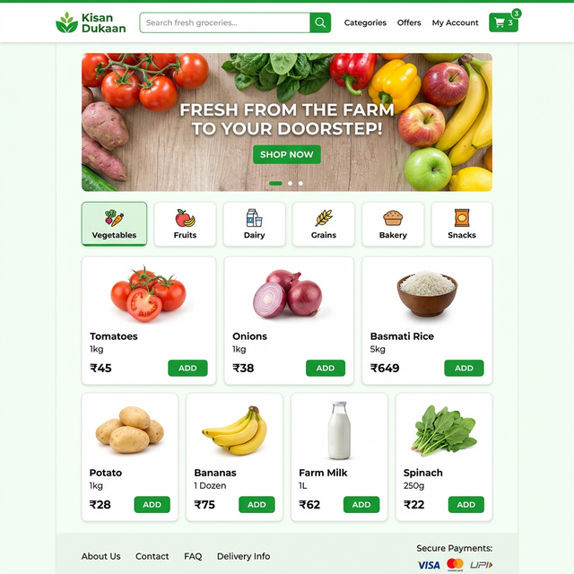 Kisan Dukaan E-Commerce Platform